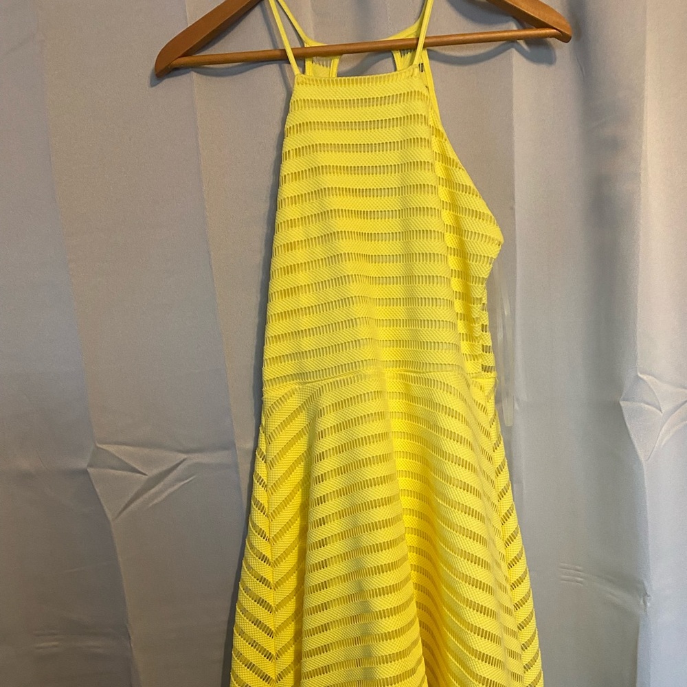 Yellow halter neck dress